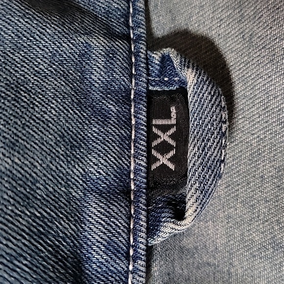 ​Mr A Wei Original Vintage XXL Pleated Denim Trucker Jacket Light Wash - Picture 12 of 15